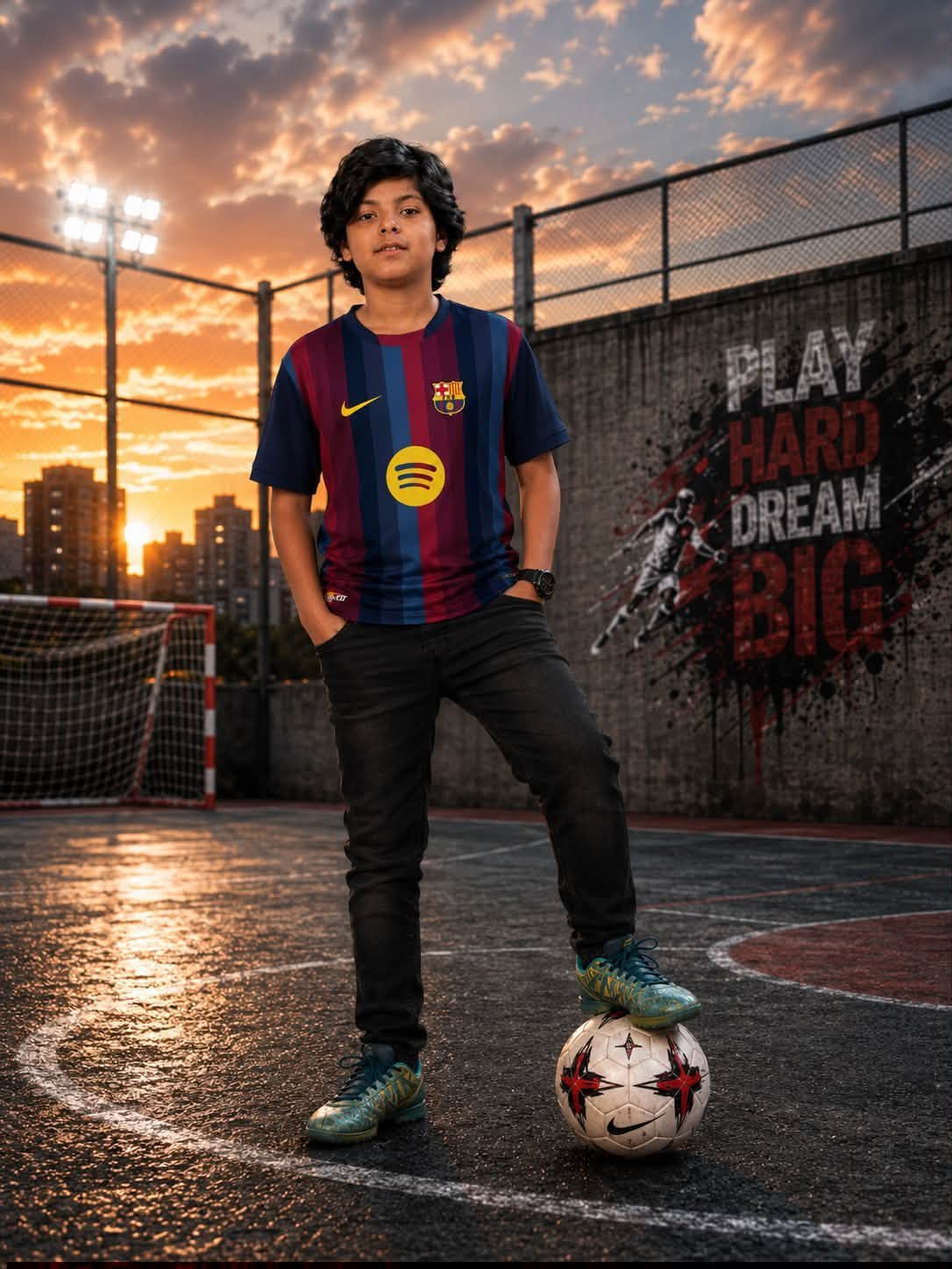 Barca Club Jersey For Kids | Nylon Febric - Image 2